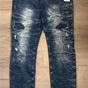 Men's Distressed Blue Washed Jeans